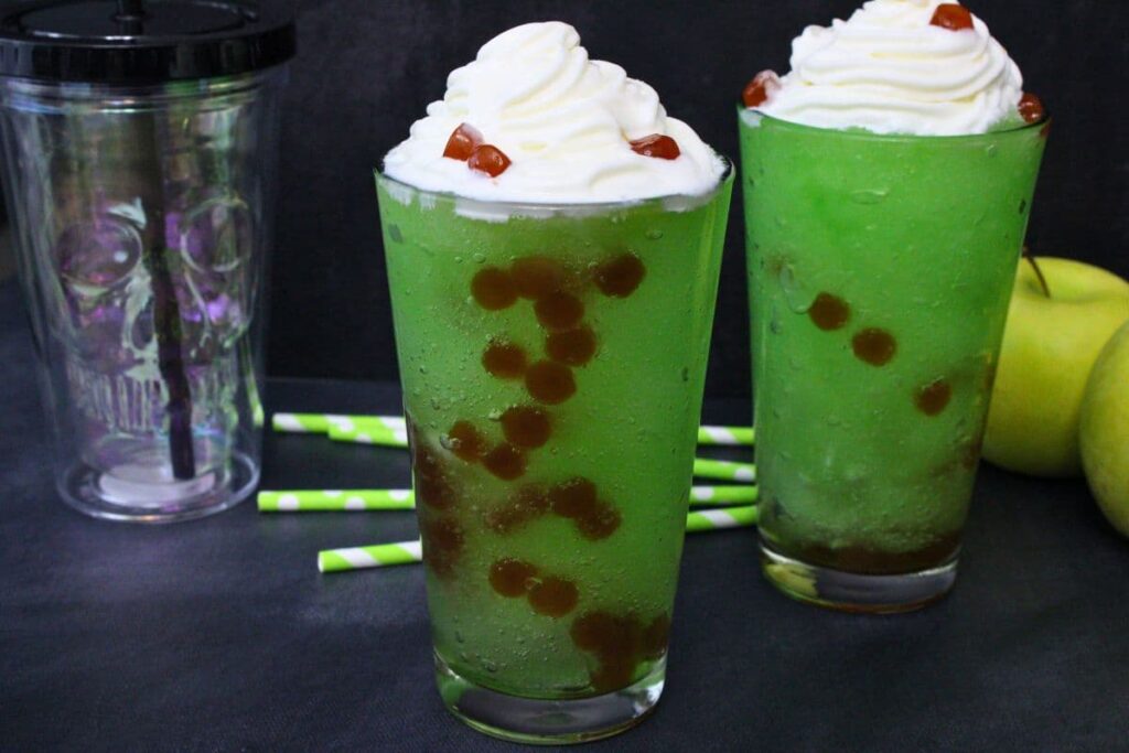 two sonic witches brew drinks showing off boba pearls