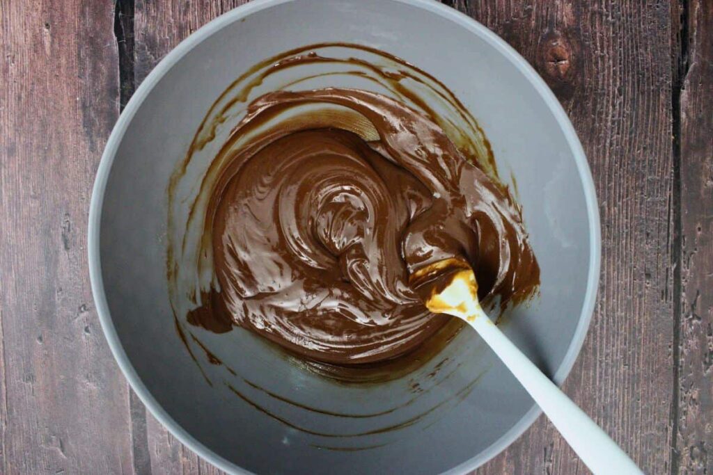 cook and stir chocolate and peanut butter mixture