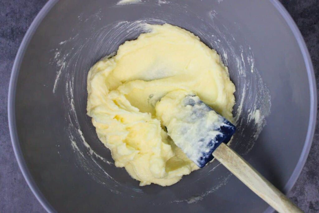 cream together softened butter and granulated sugar