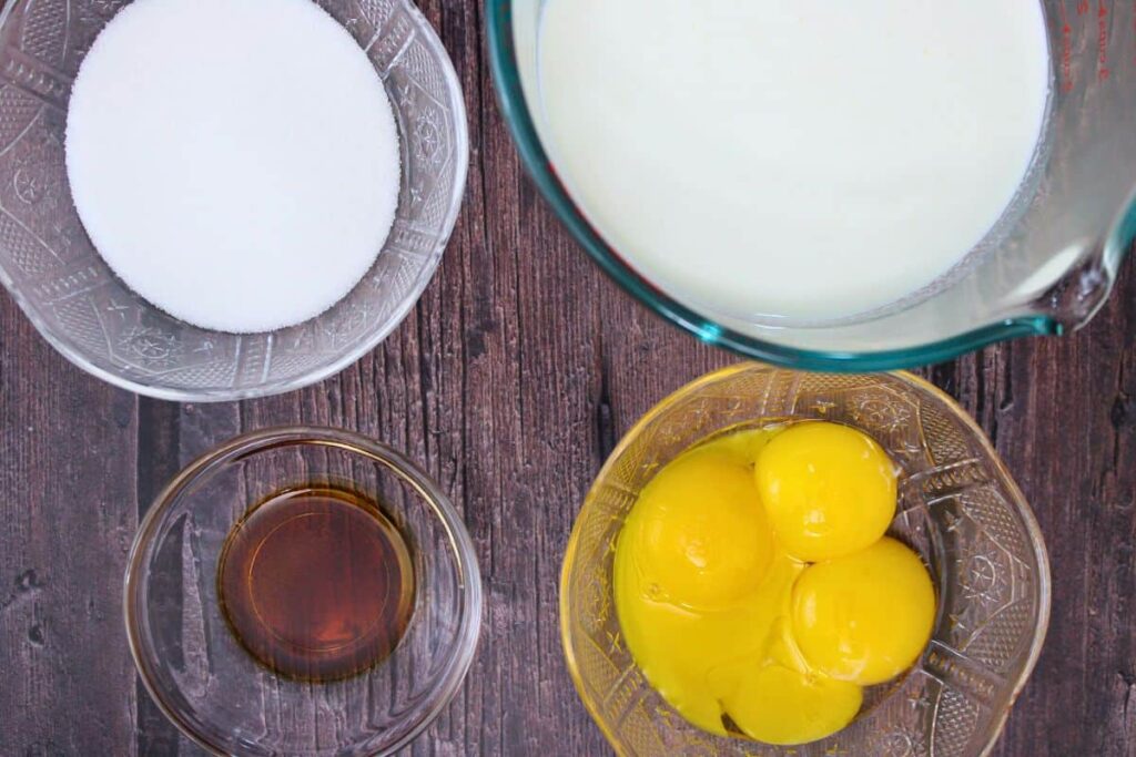 ingredients to make air fryer creme brulee