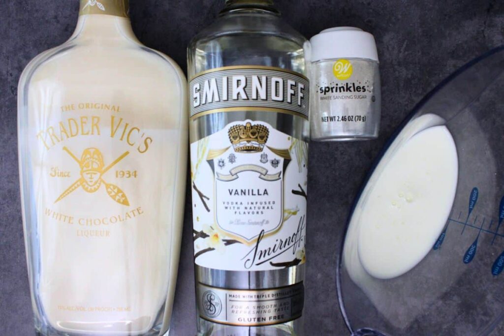 ingredients to make white christmas martini
