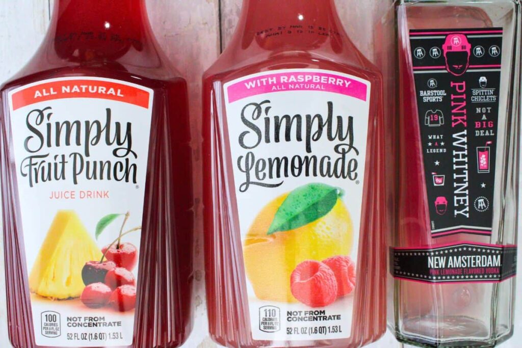 ingredients to make pink whitney jungle juice