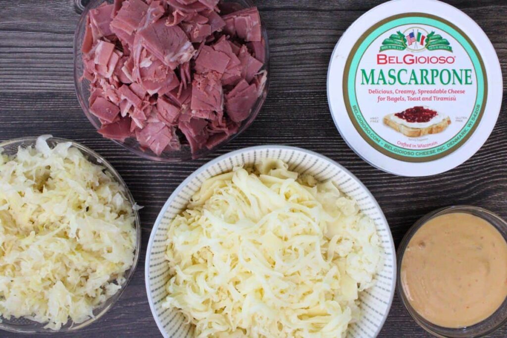 ingredients to make reuben dip