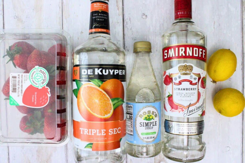 ingredients to make strawberry lemon drop martini