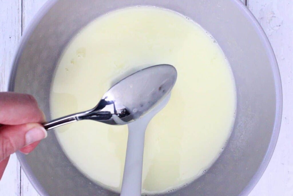 add cream and sugar to a large microwave safe bowl