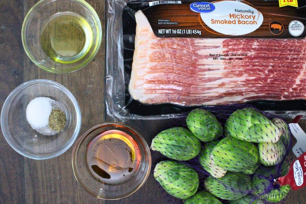 ingredients to make brussel sprouts with bacon
