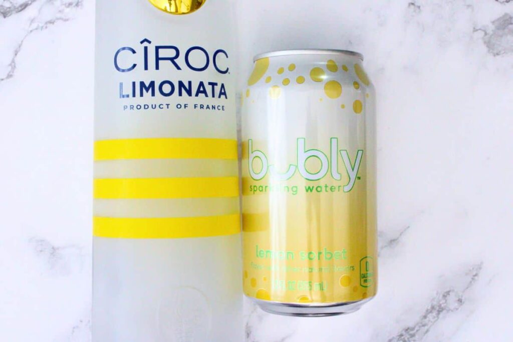 ingredients to make sparkling lemonade cocktail
