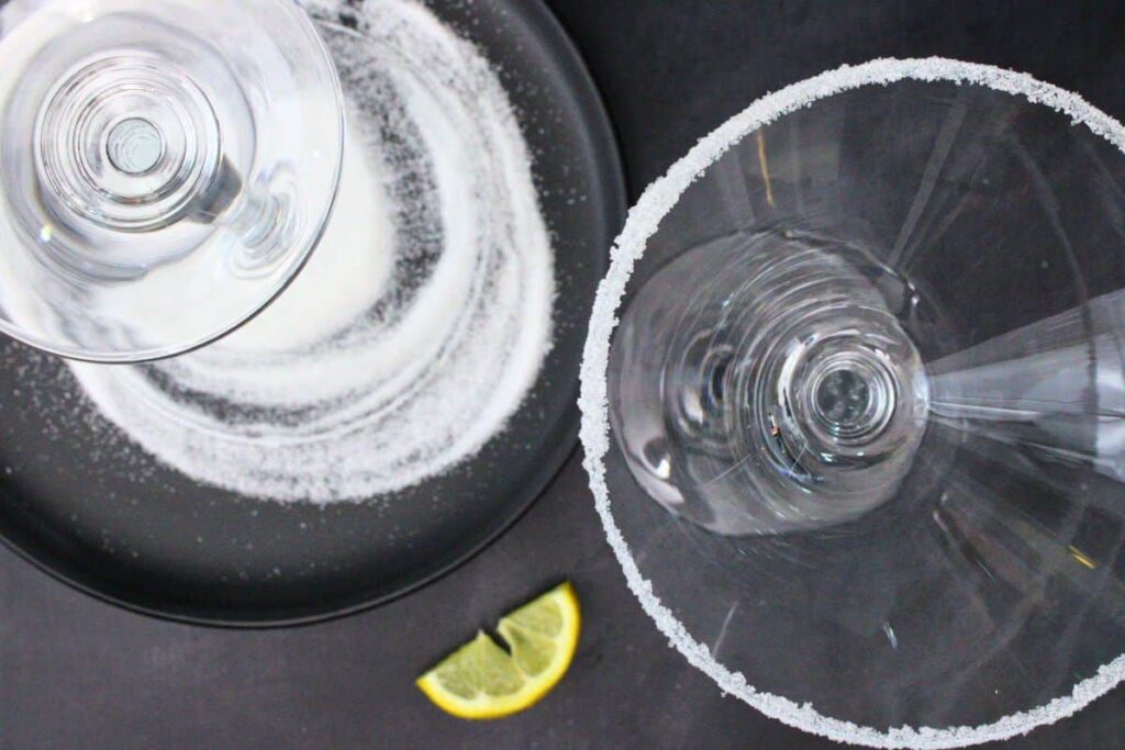 rim your ciroc lemon drop glass with sugar