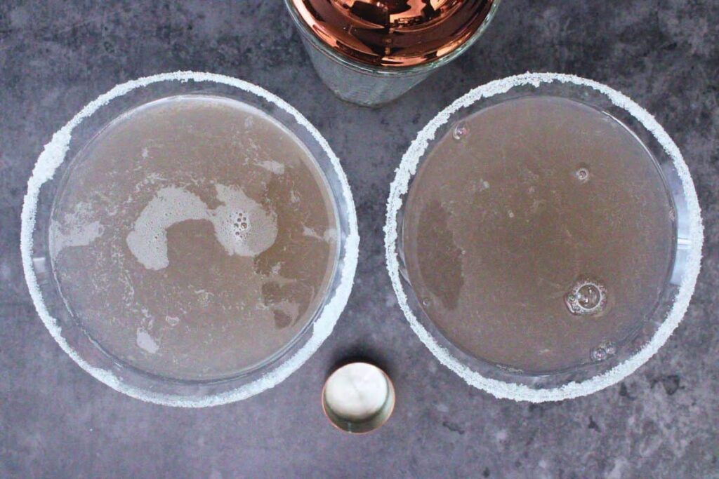 shake lavender lemon drop until chilled and strain into glasses