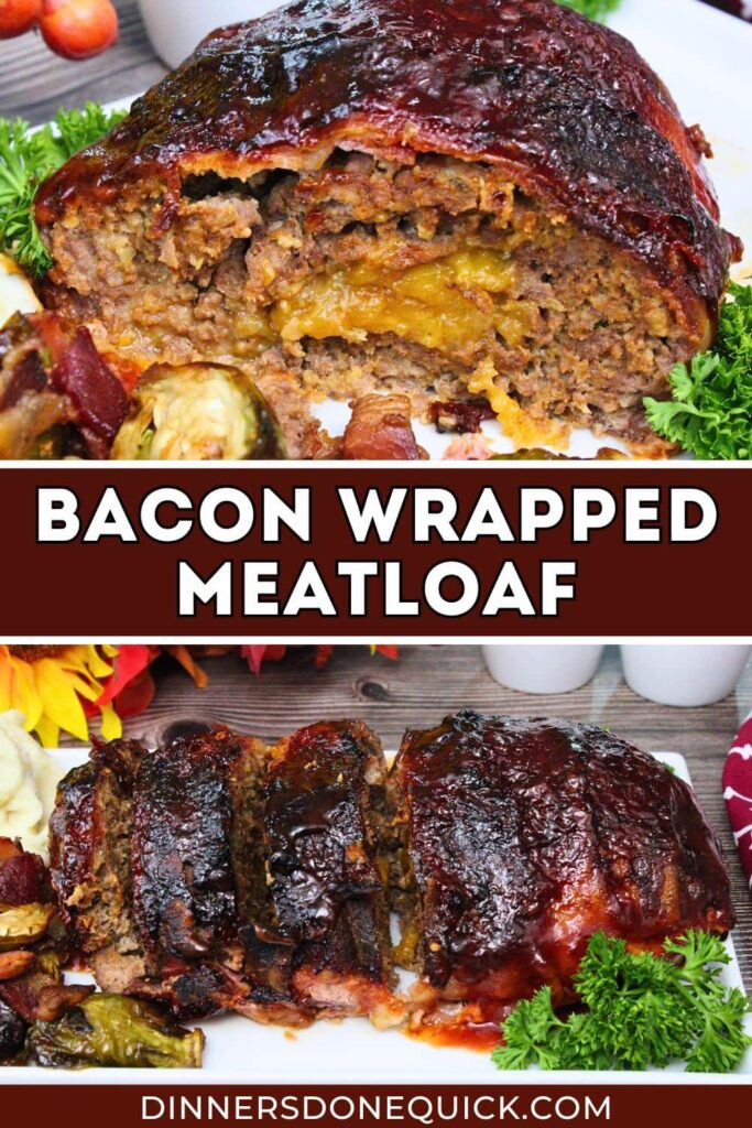 bacon wrapped meatloaf recipe dinners done quick pinterest