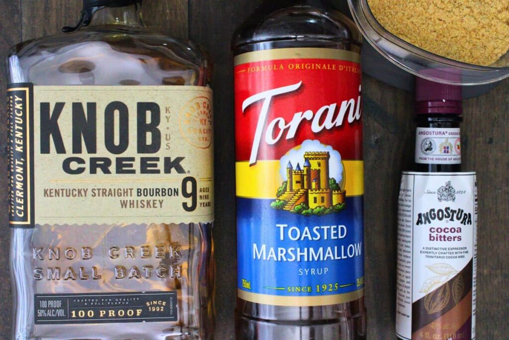 ingredients to make s'mores old fashioned