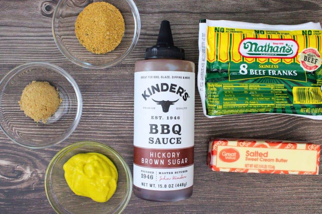 ingredients to make hot dog pinecones