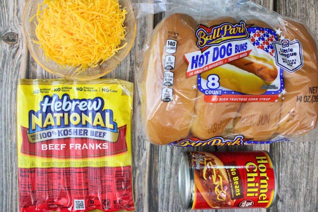 ingredients to make sonic chili cheese dogs