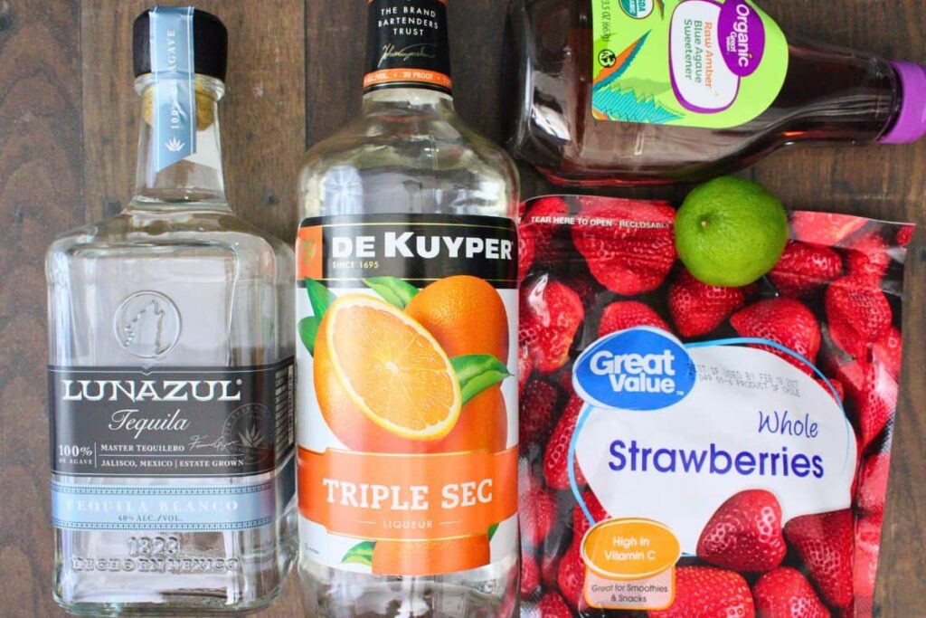 ingredients to make strawberry margarita