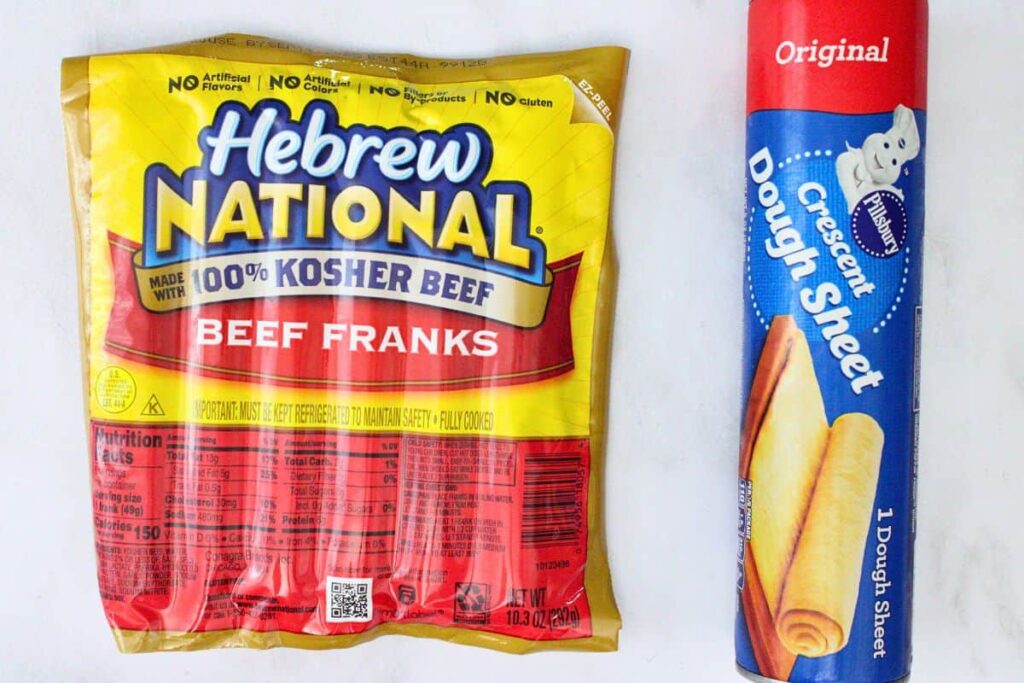 ingredients to make spiral hot dogs