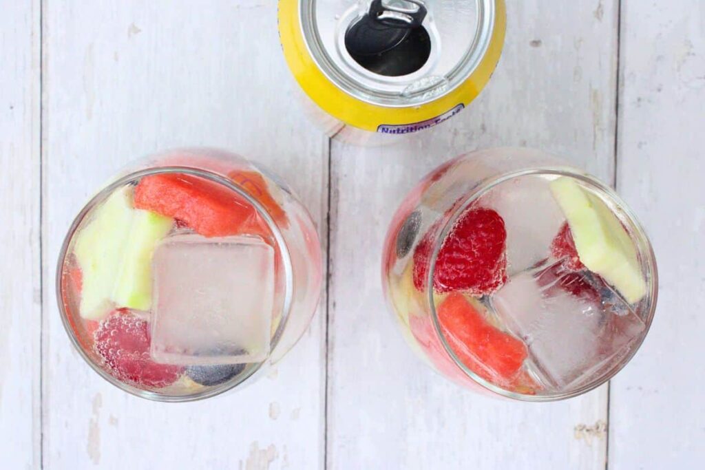 top red white and blue sangria with sparkling water
