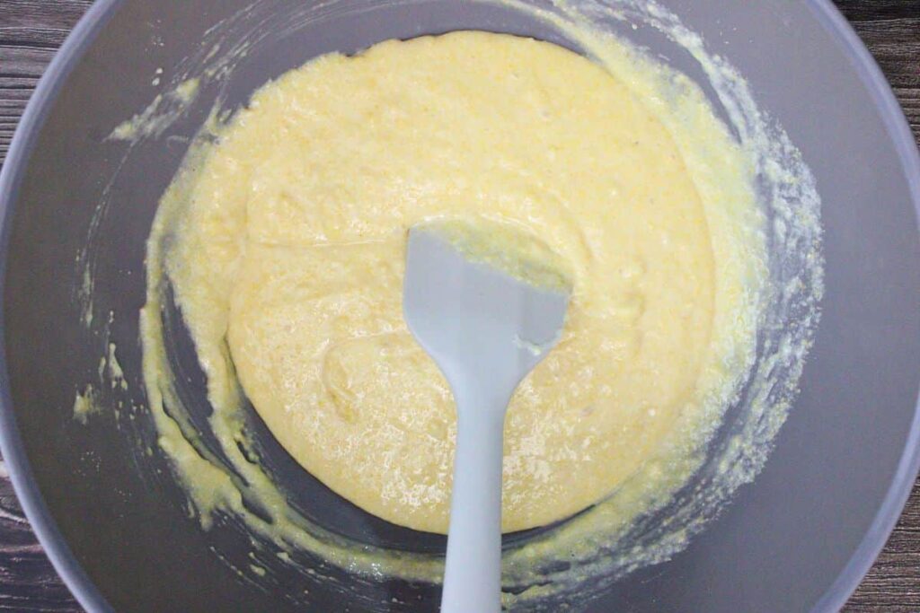 whisk egg with buttermilk and melted butter then combine wet and dry ingredients