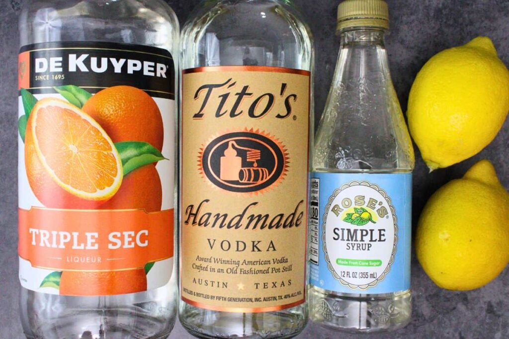 ingredients to make lemon drop martini
