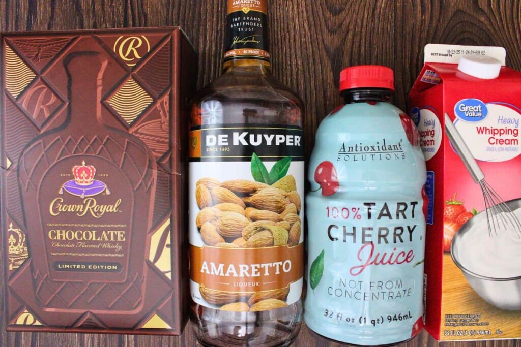ingredients to make black forest cake cocktail