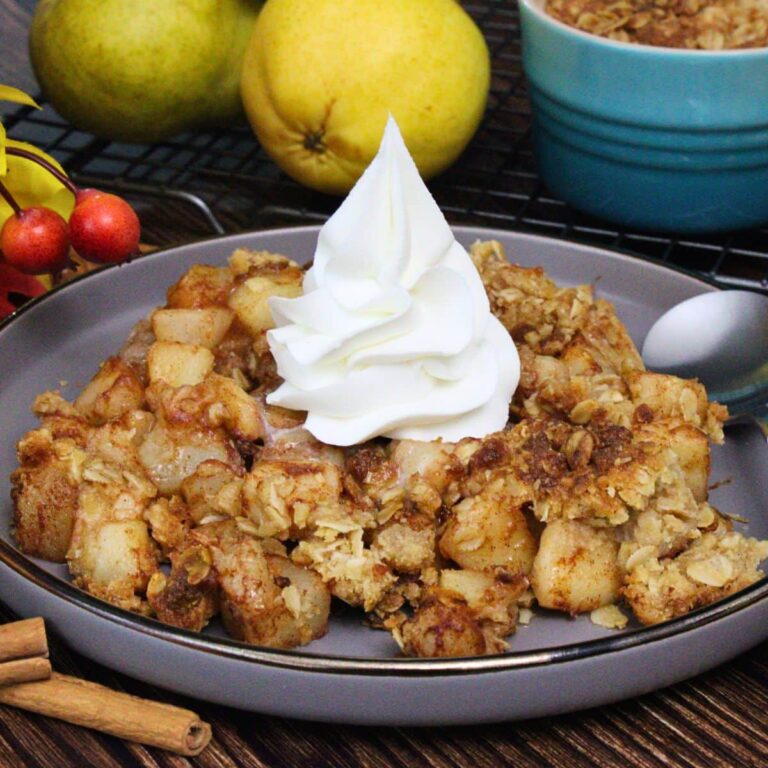 air fryer pear crisp recipe dinners done quick featured image