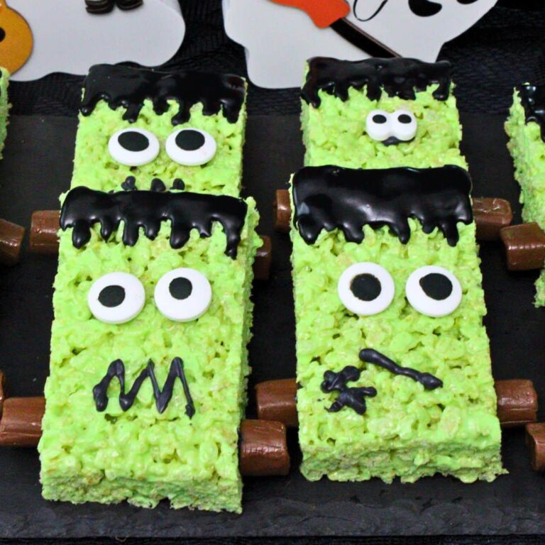 frankenstein rice krispie treats recipe dinners done quick featured image
