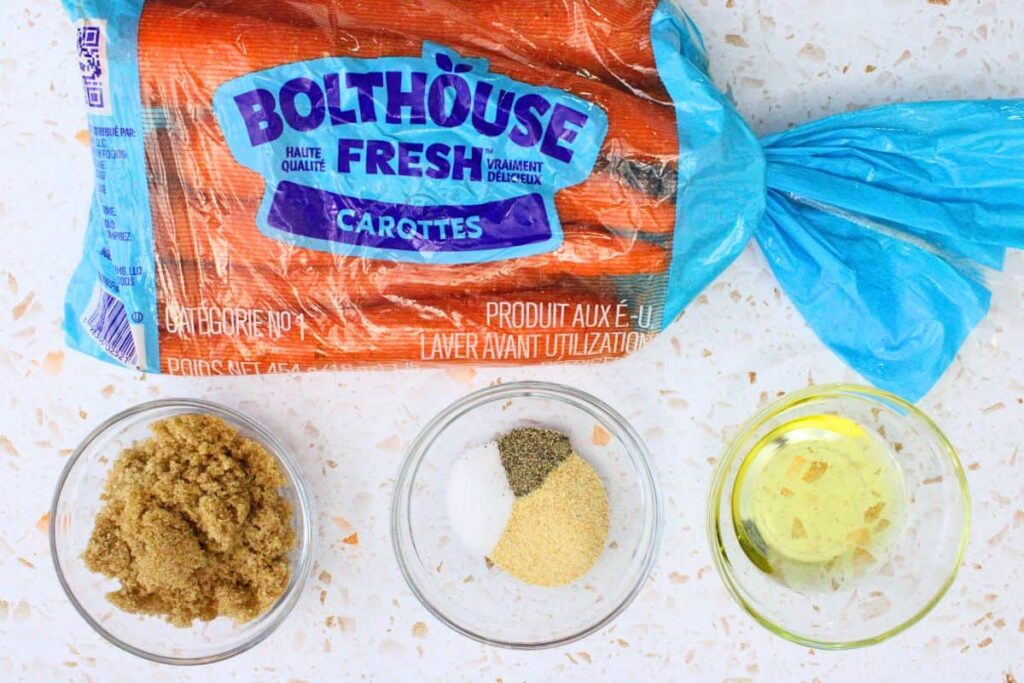ingredients to make air fryer brown sugar carrots