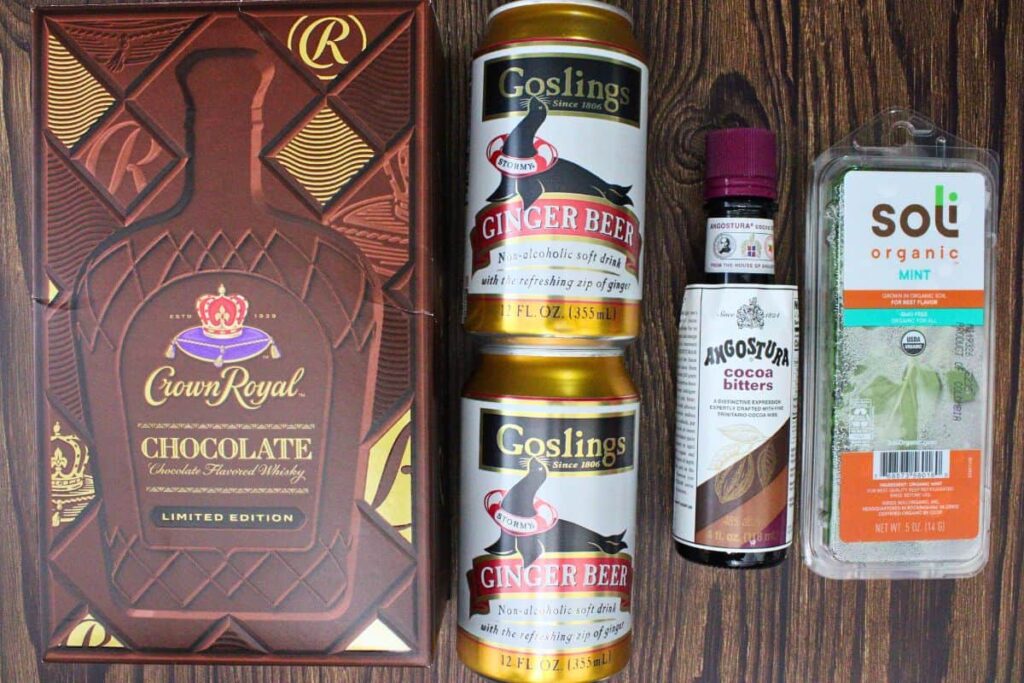 ingredients to make chocolate mule
