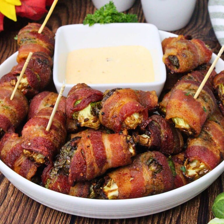 air fryer bacon wrapped brussel sprouts recipe dinners done quick featured image