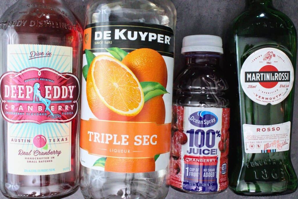 ingredients to make cranberry martini