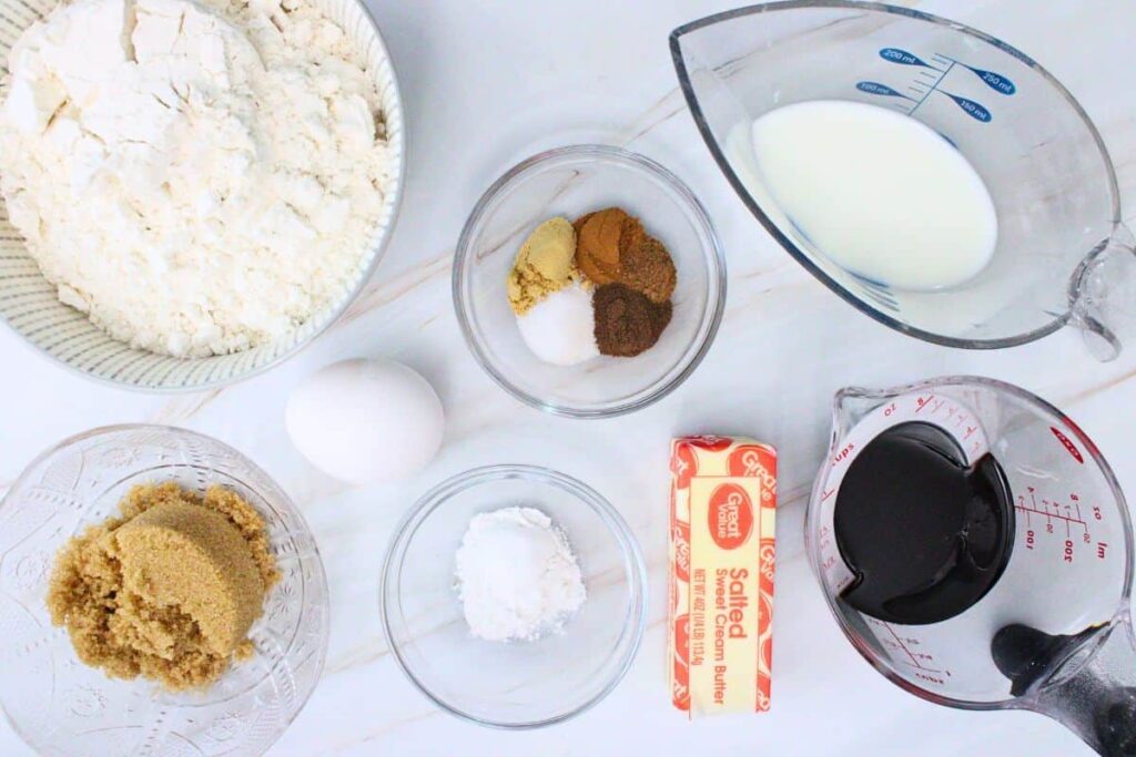 ingredients to make gingerbread scones