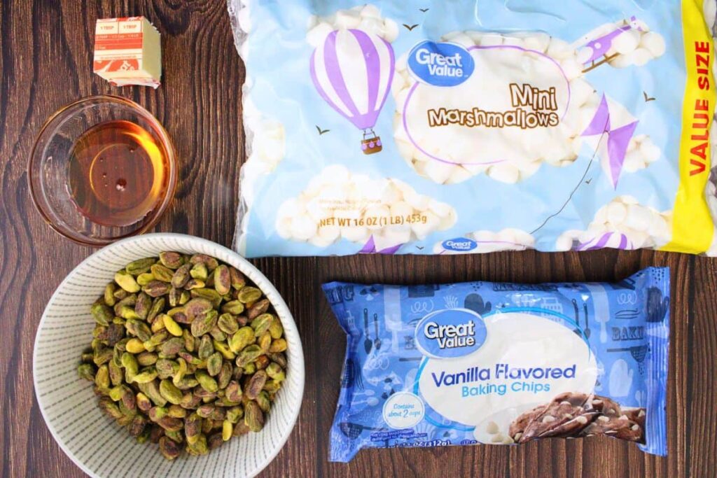 ingredients to make pistachio nougat