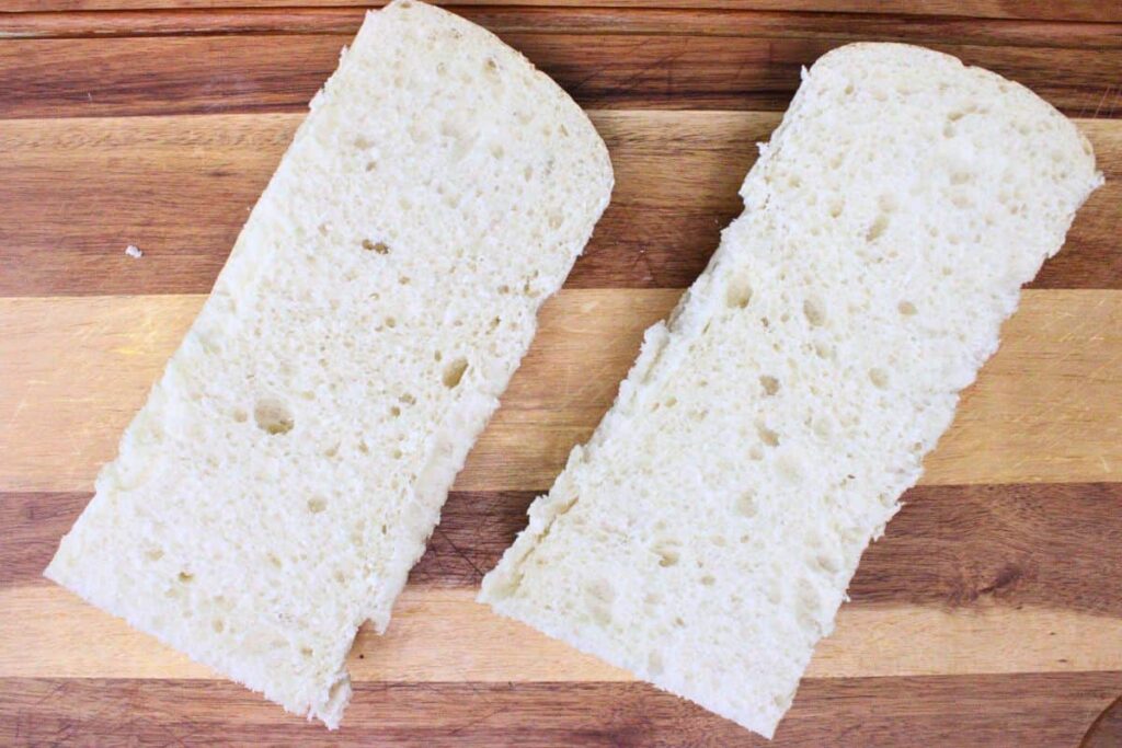 cut french bread in half lengthwise