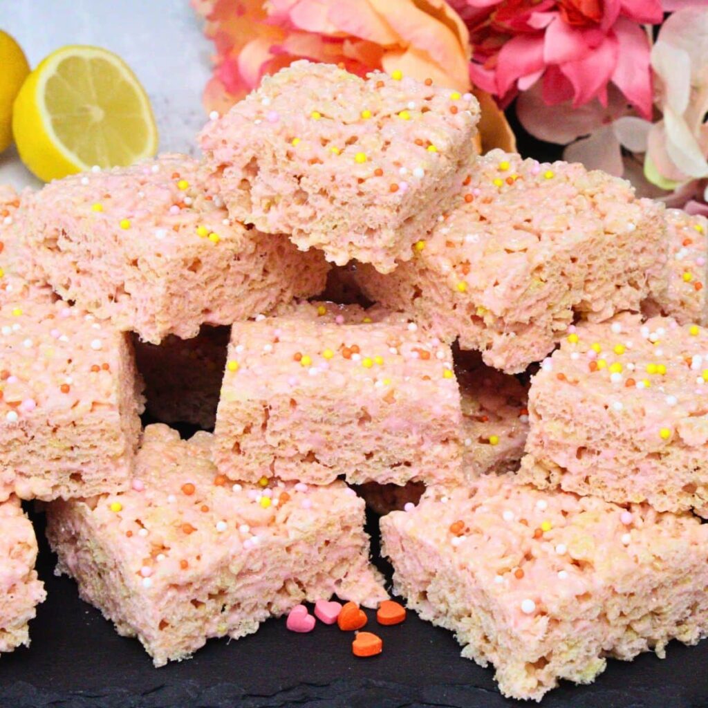 pink lemonade rice krispie treats recipe dinners done quick featured image