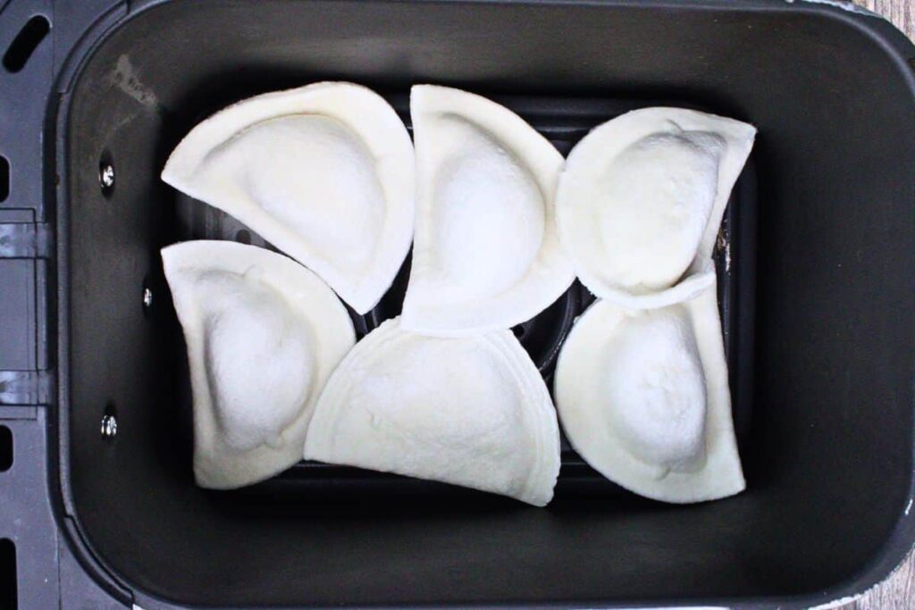 add frozen pierogies to air fryer basket