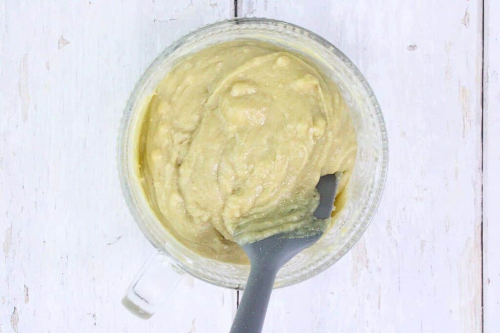 add pistachio mug cake ingredients to microwave safe mug