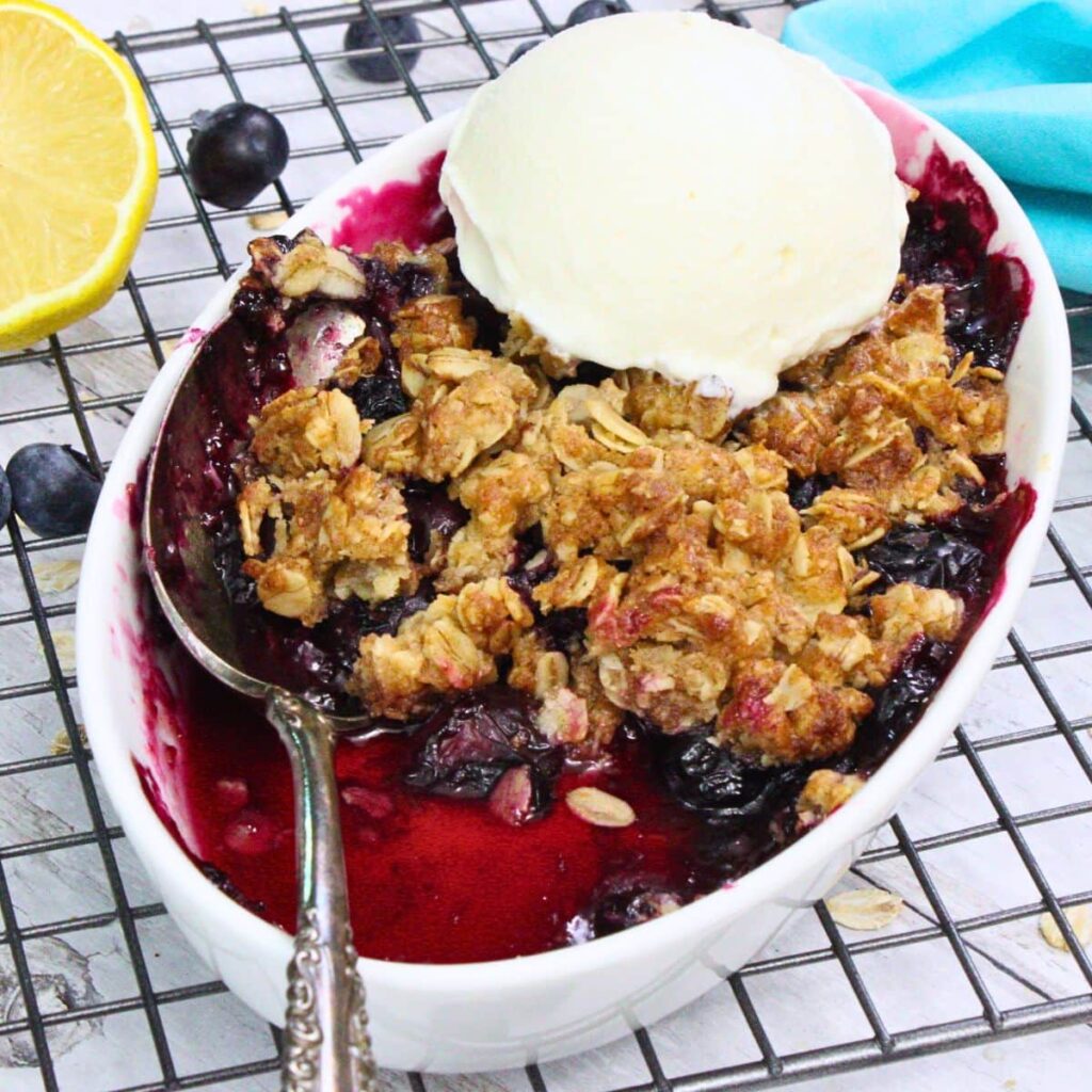 blueberry crisp air fryer recipe dinners done quick featured image