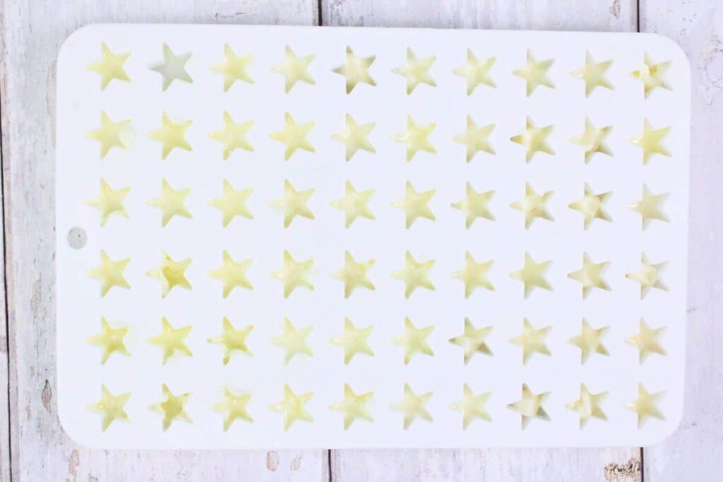 heat the mozzarella so it melts in each star