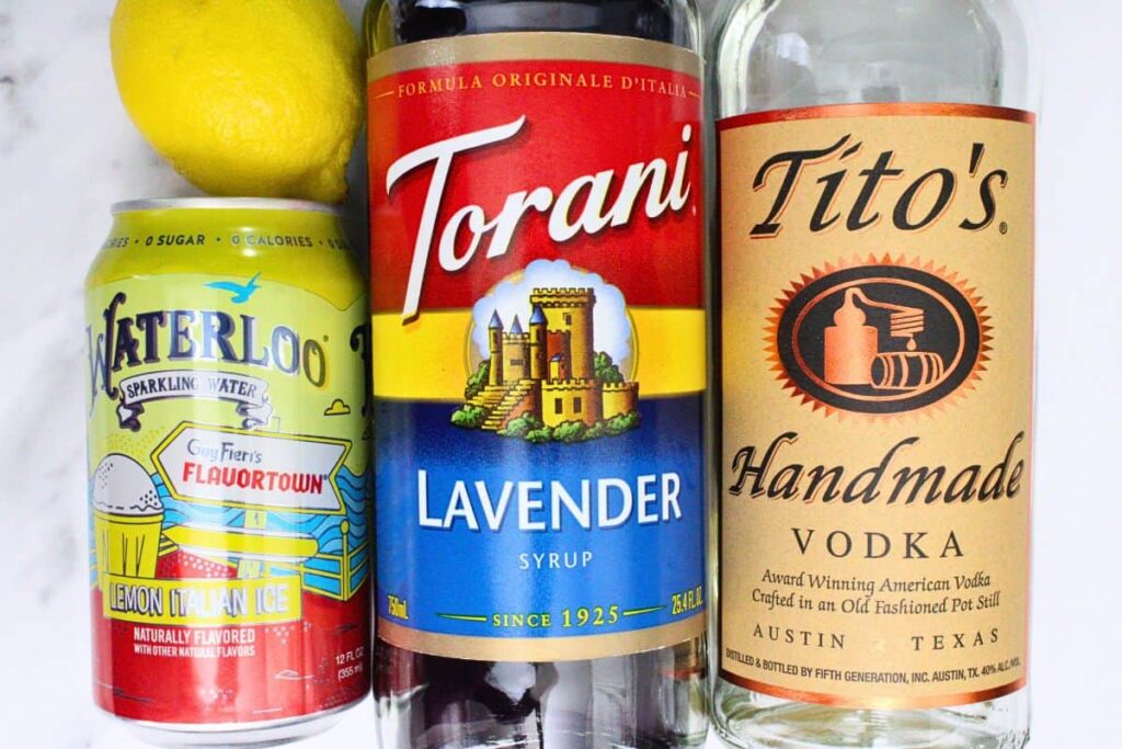 ingredients to make lavender spritz
