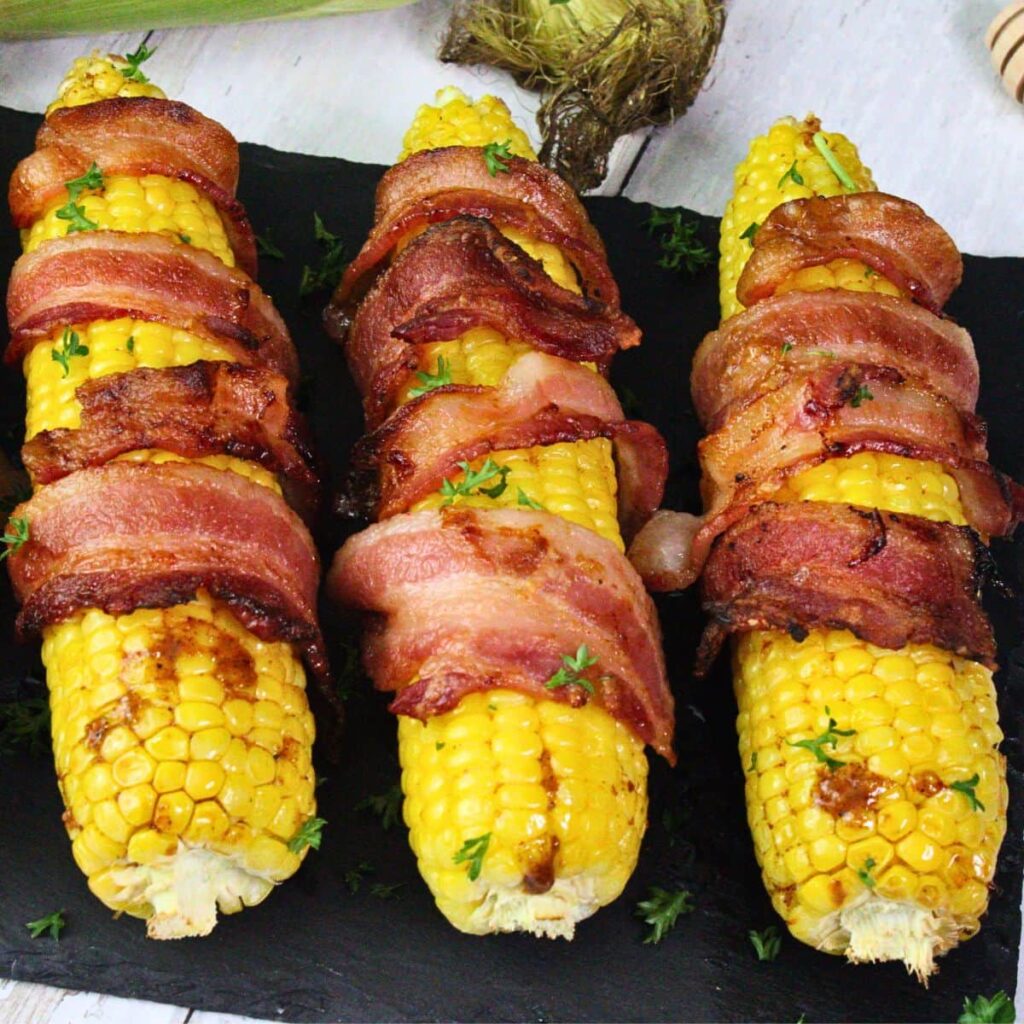 bacon wrapped corn on the cob recipe dinners done quick featured image