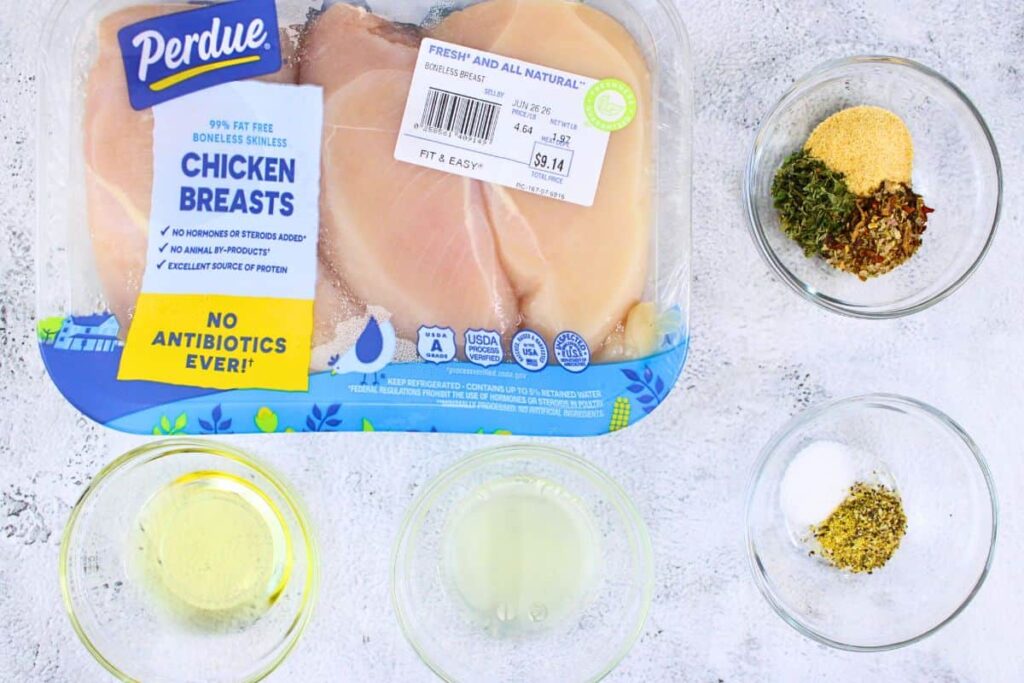 ingredients to make air fryer lemon garlic chicken breast