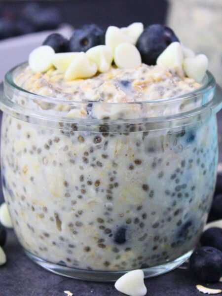 blueberry white chocolate overnight oats recipe dinners done quick featured image