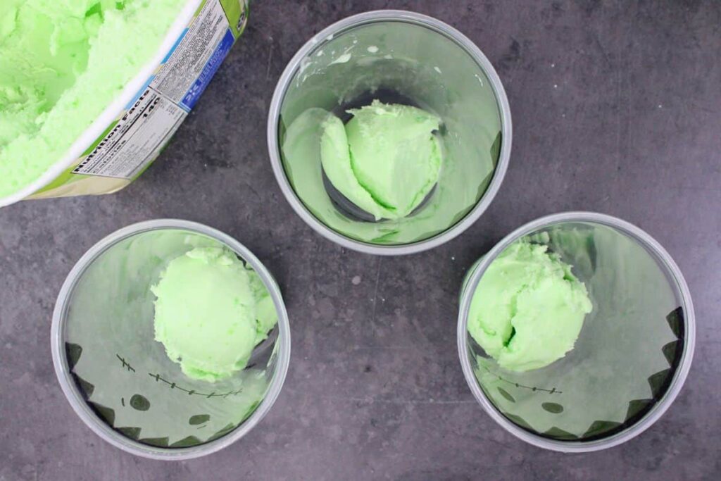 add a scoop of lime sherbet to frankenstein floats cups