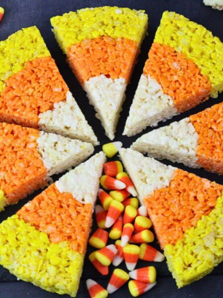candy corn rice krispie treats recipe dinners done quick featured image
