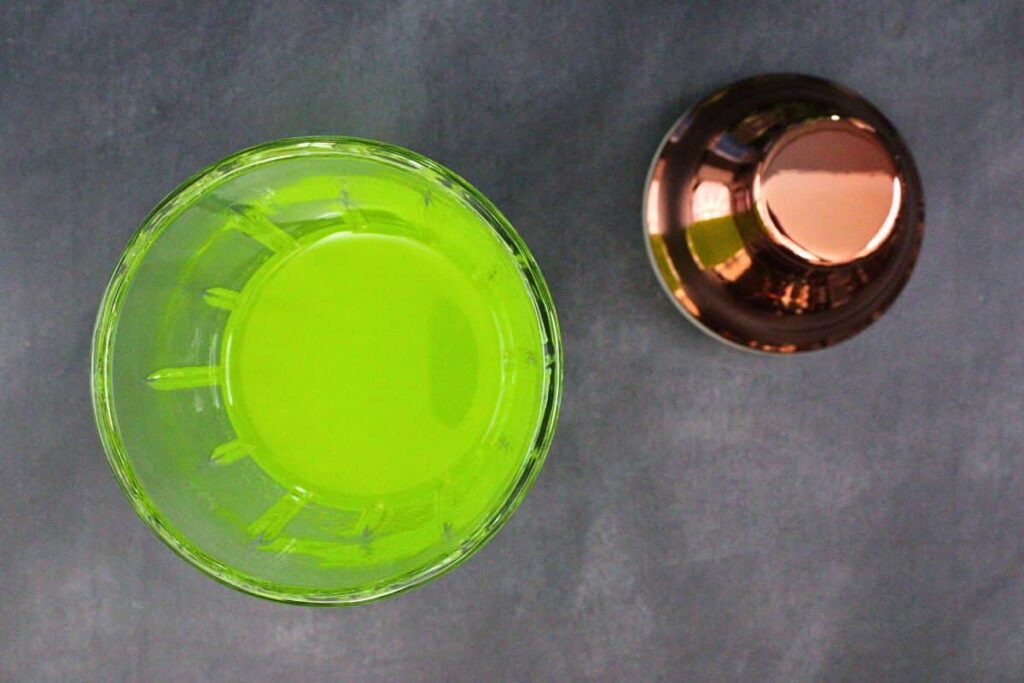 add alien secretion ingredients to cocktail chaker