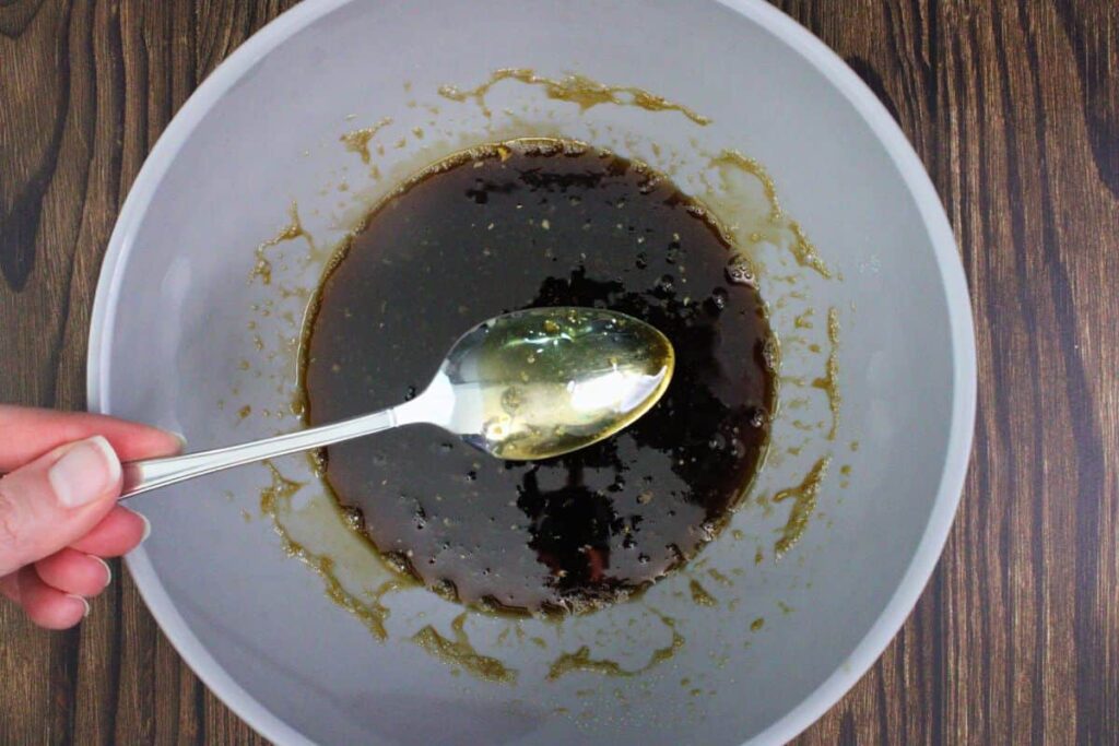combine red lobster sauce ingredients in a bowl while brussel sprouts cook