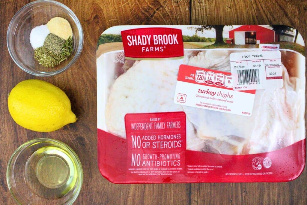 ingredients to make turkey thighs