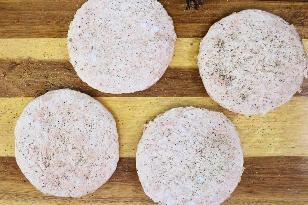 season both sides of frozen trader joes turkey patties