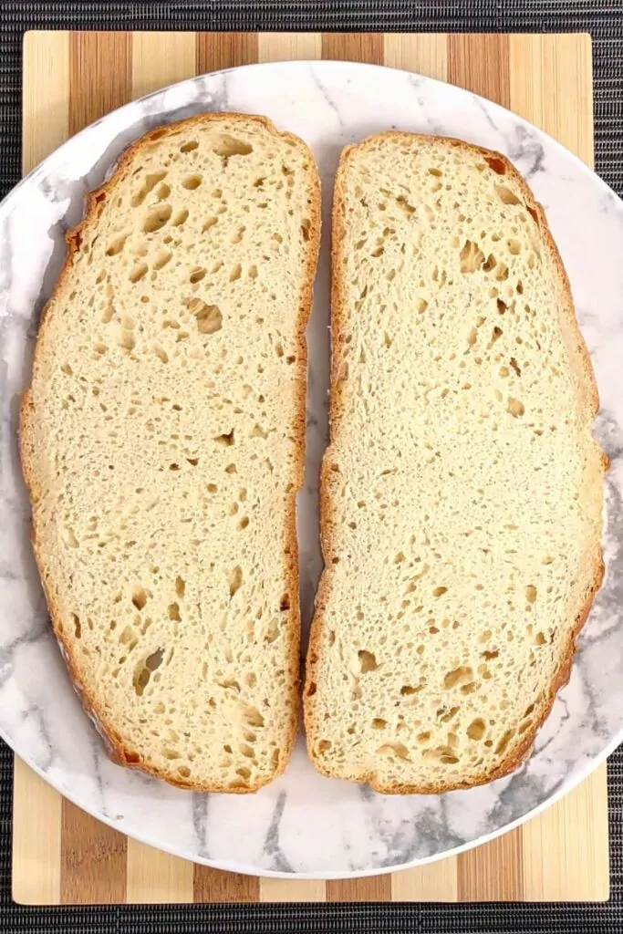 arrange bread slices on a microwave safe plate