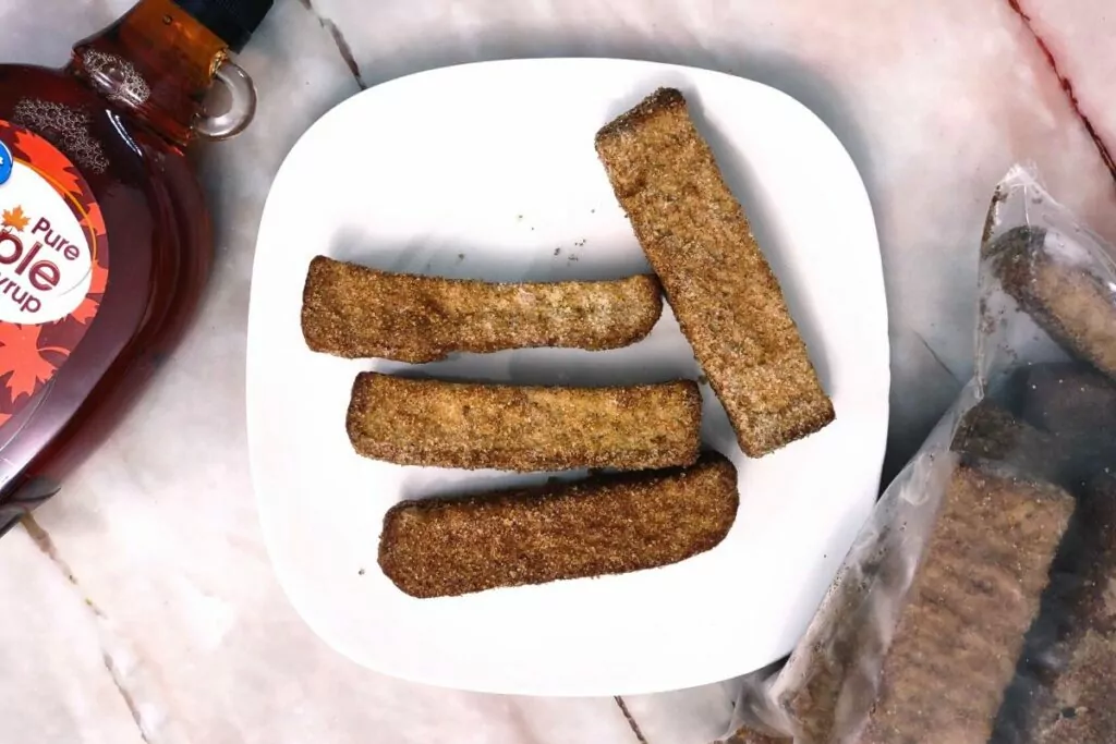 frozen cinnamon french toast sticks on a plate