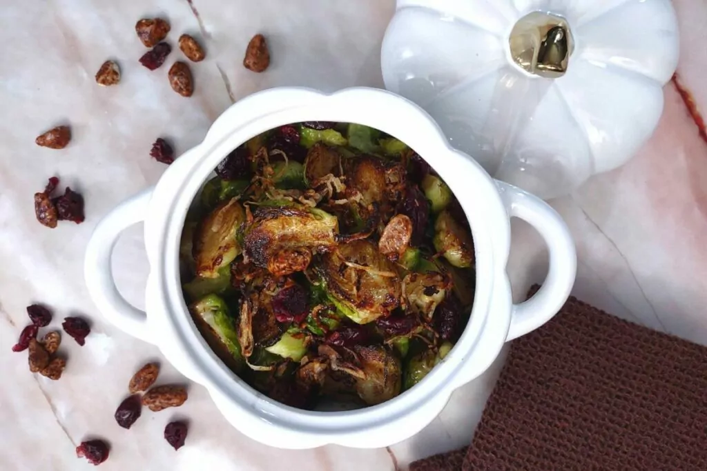 honey balsamic brussel sprouts steamed in the microwave